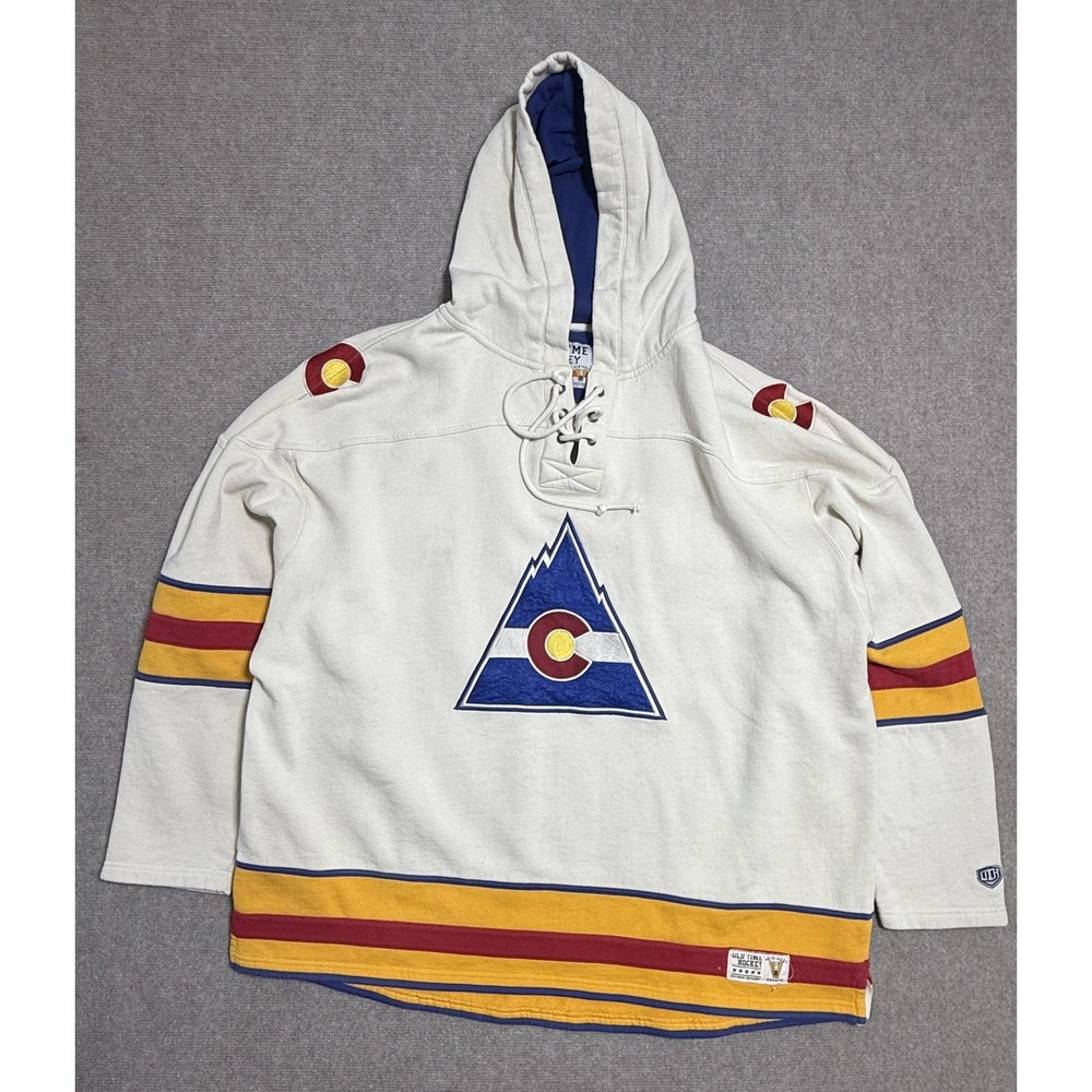Colorado Rockies Hoodie Mens 3XL NHL Hockey Old Time Vintage Retro Pullover 90s